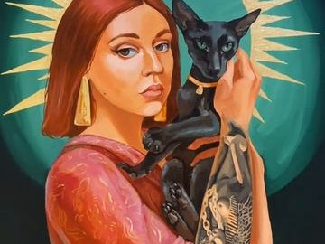 Богини. Автопортрет с кошкой.